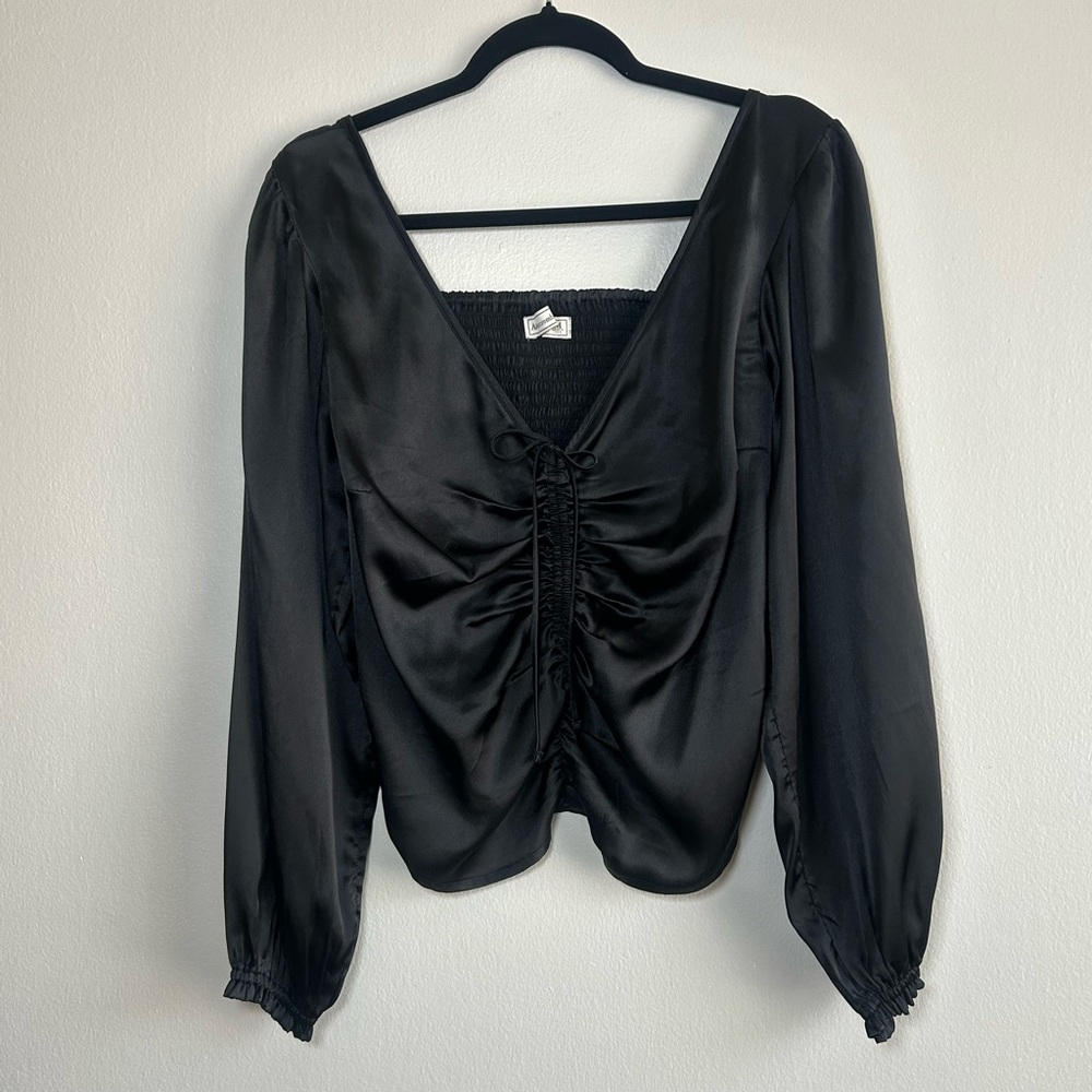 Abercrombie & Fitch Black Satin Top